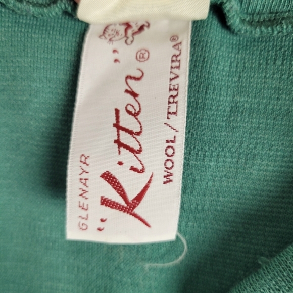 Vintage Glenayr Kitten Kelly Green Full Length Maxi Wool Blend A-Line Skirt 12 - Picture 5 of 6